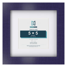 Purple 8 x 8 inch picture frame with a white mount for a 5 x 5 inch photo