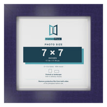 Purple 8 x 8 inch picture frame with a white mount for a 7 x 7 inch photo
