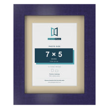 Purple 9 x 7 inch picture frame with an ivory mount for a 7 x 5 inch photo