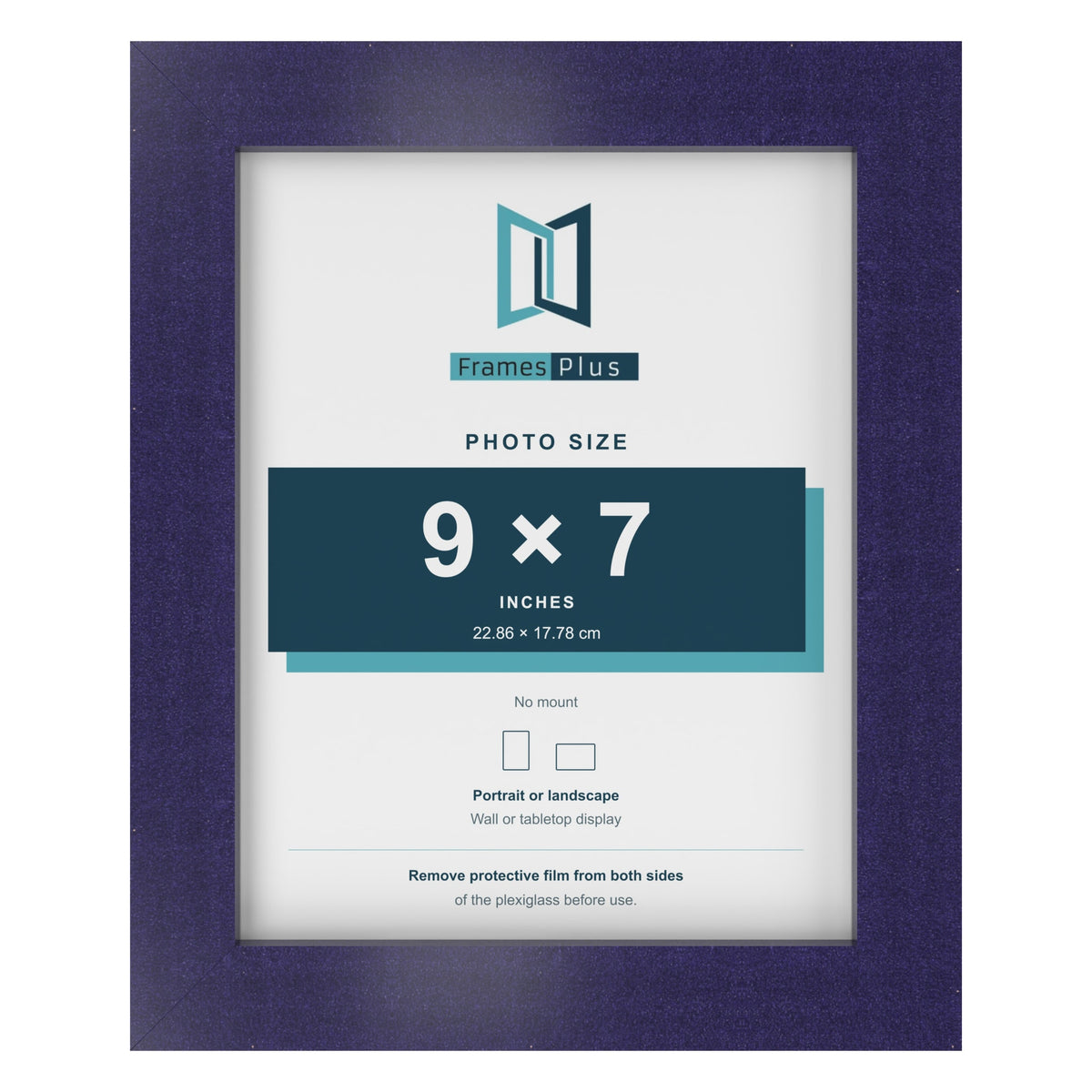 Purple picture frame for a 9 x 7 inch photo