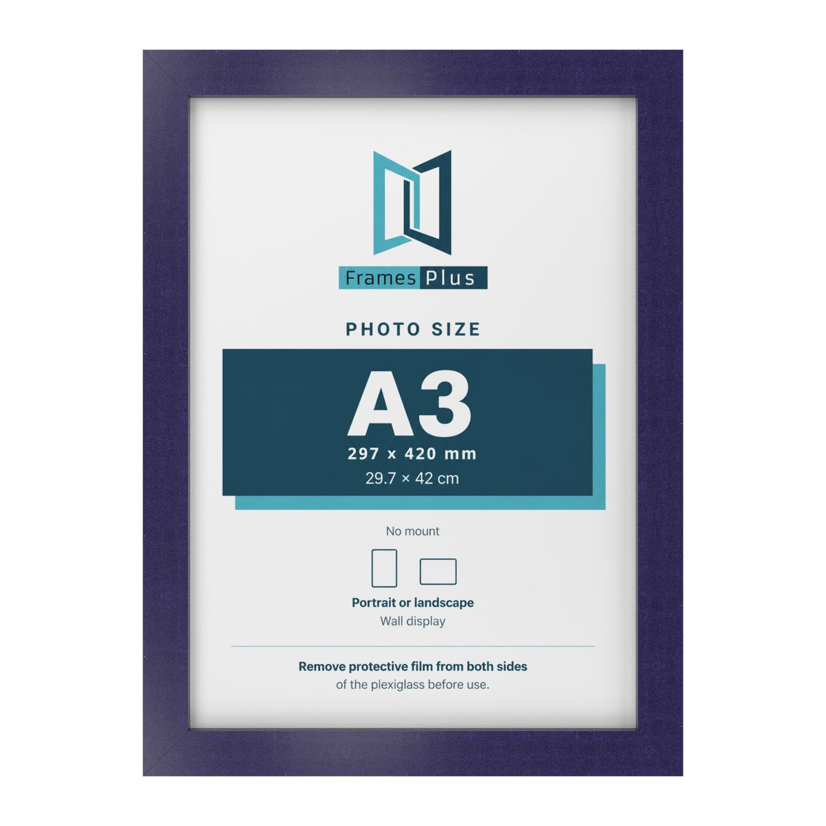 Purple picture frame for an A3 photo