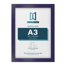 Purple picture frame for an A3 photo