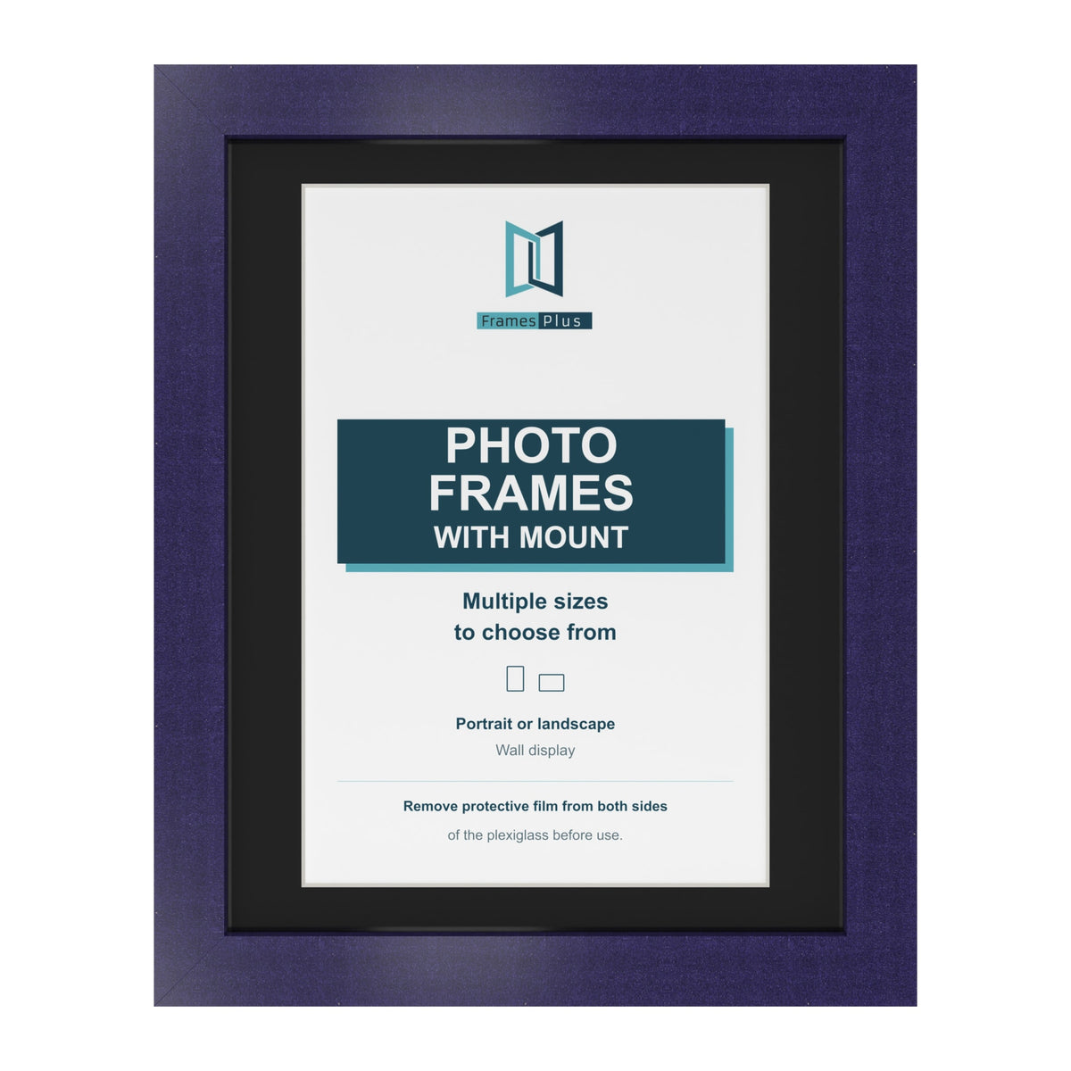 Purple picture frame with a black mount