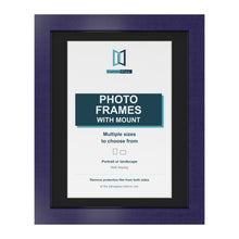 Purple picture frame with a black mount