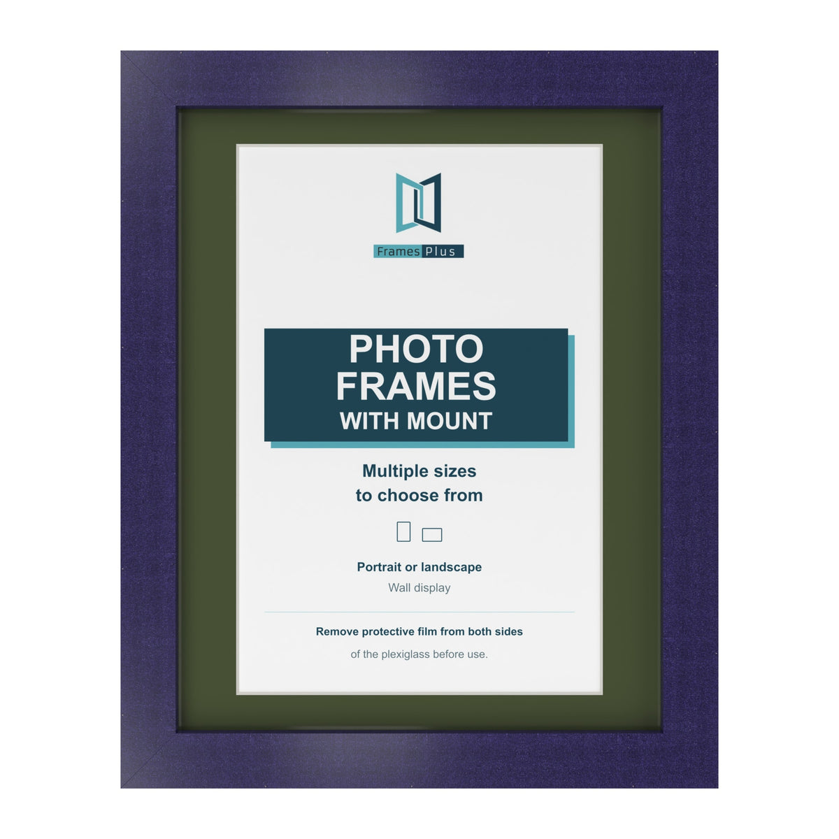 Purple picture frame with a green mount