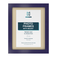Purple picture frame with an ivory mount