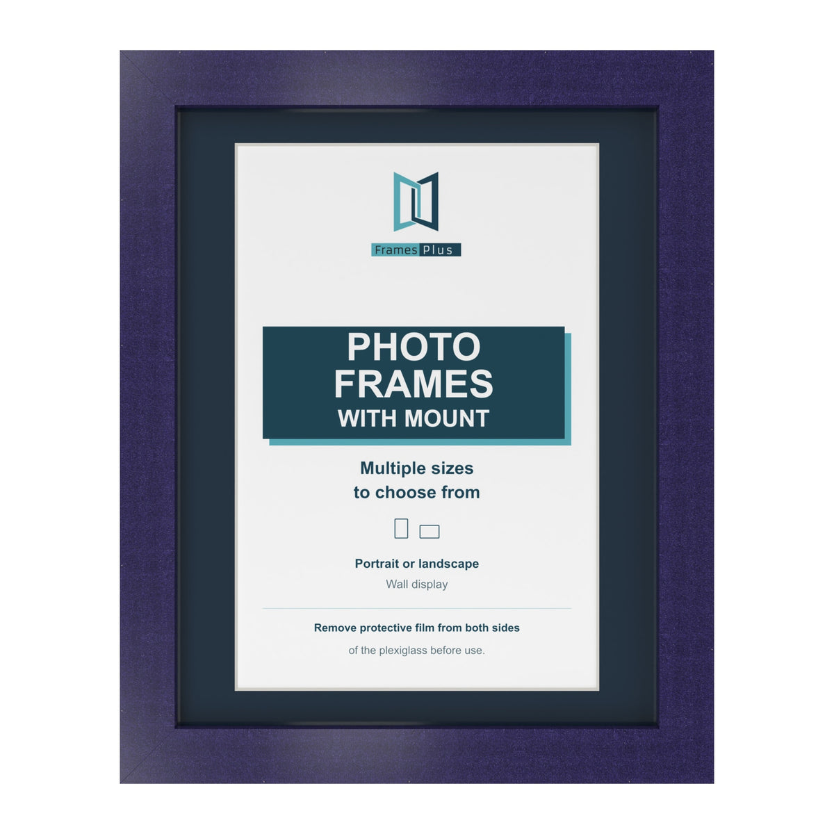 Purple picture frame with a Pacific Blue mount