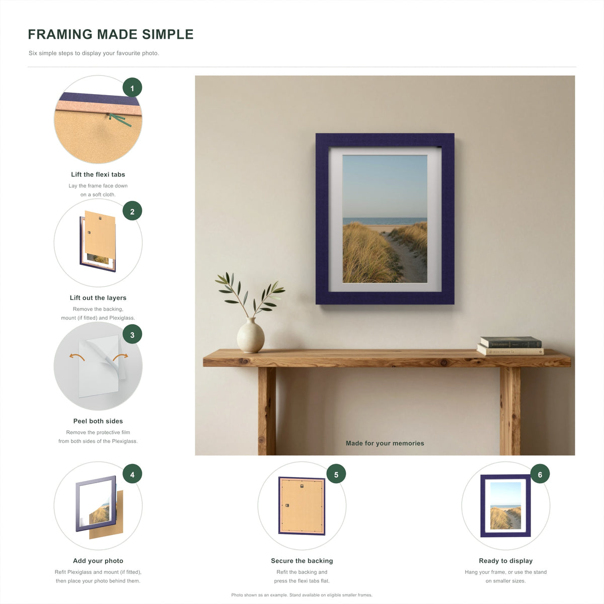 How to put a photo in a Purple frame with a white mount in six steps