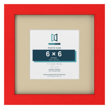 Red 10 x 10 inch picture frame with an ivory mount for a 6 x 6 inch photo