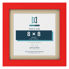 Red 10 x 10 inch picture frame with an ivory mount for an 8 x 8 inch photo