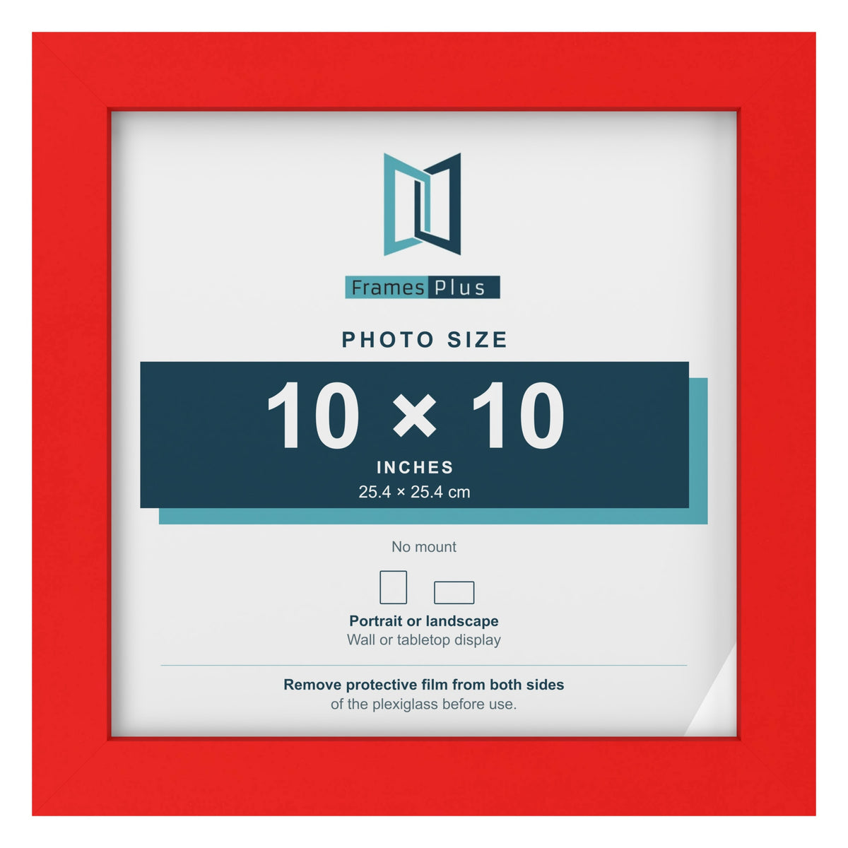 Red picture frame for a 10 x 10 inch photo