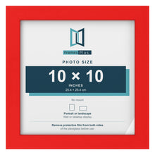 Red picture frame for a 10 x 10 inch photo