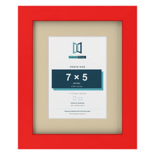 Red 10 x 8 inch picture frame with an ivory mount for a 7 x 5 inch photo