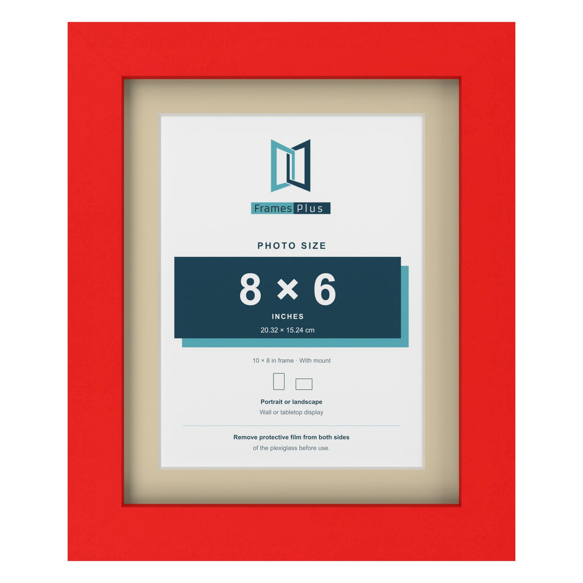 Red 10 x 8 inch picture frame with an ivory mount for an 8 x 6 inch photo