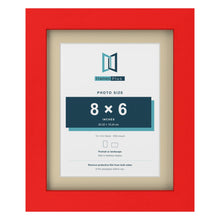 Red 10 x 8 inch picture frame with an ivory mount for an 8 x 6 inch photo