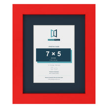 Red 10 x 8 inch picture frame with a Pacific Blue mount for a 7 x 5 inch photo