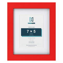 Red 10 x 8 inch picture frame with a white mount for a 7 x 5 inch photo