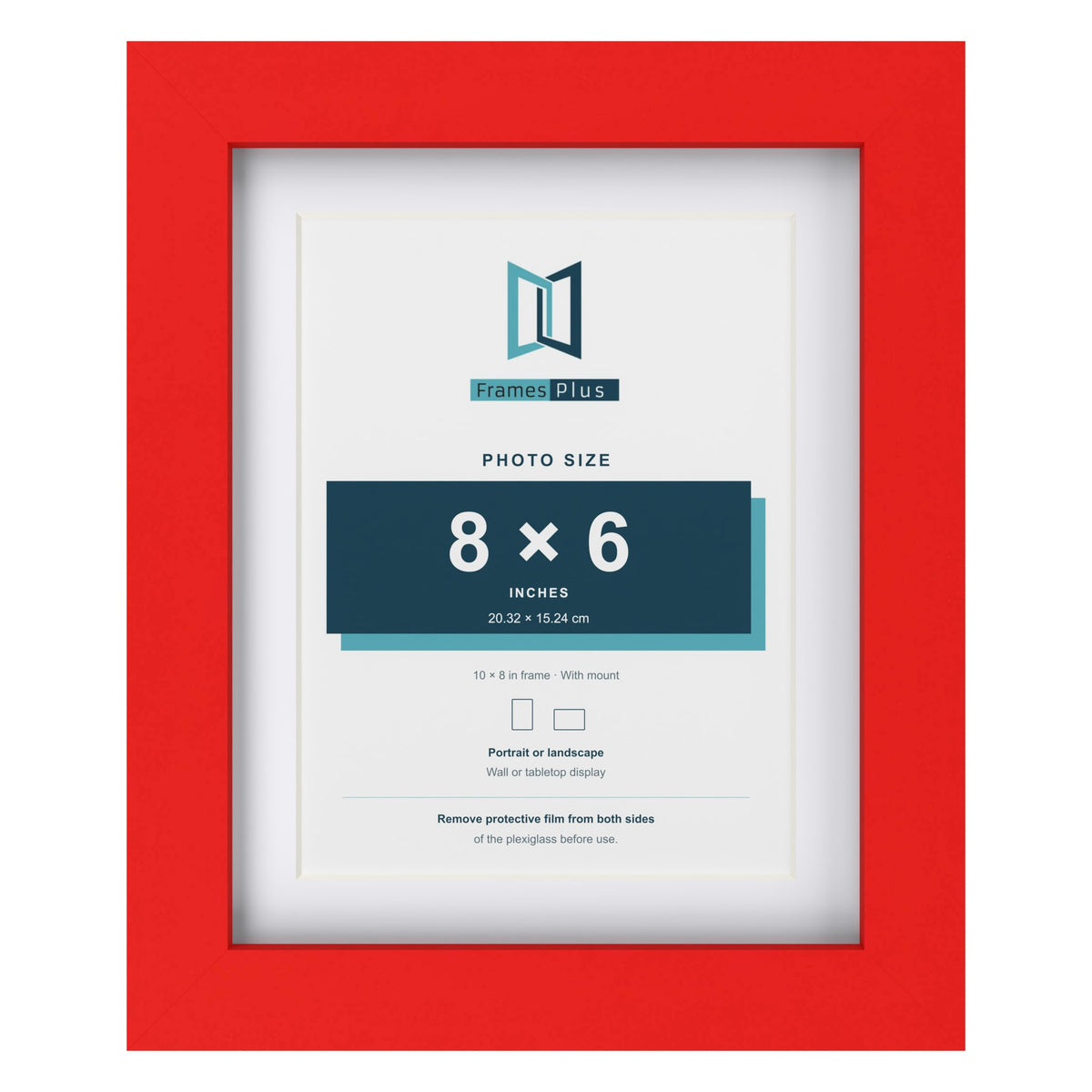 Red 10 x 8 inch picture frame with a white mount for a 8 x 6 inch photo