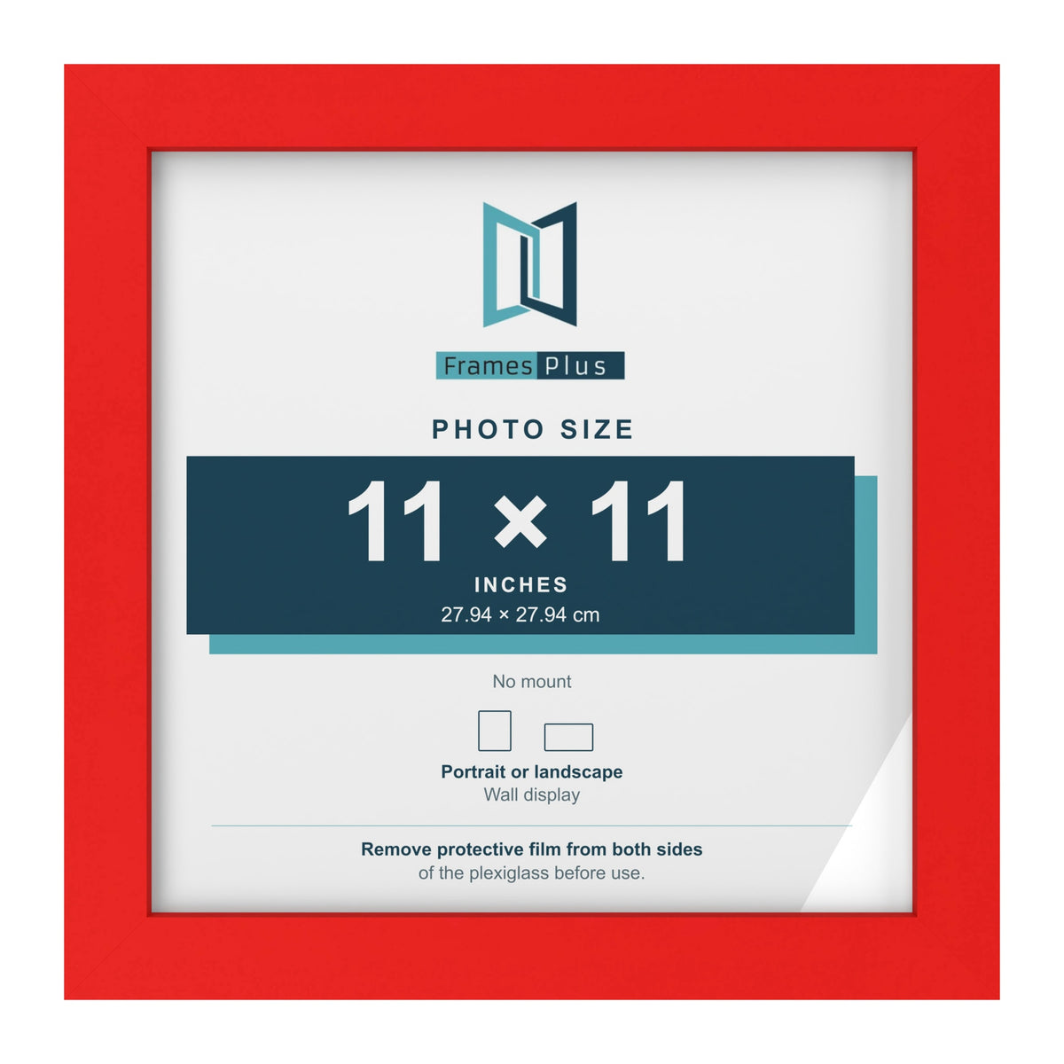 Red picture frame for a 11 x 11 inch photo