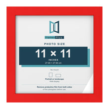 Red picture frame for a 11 x 11 inch photo