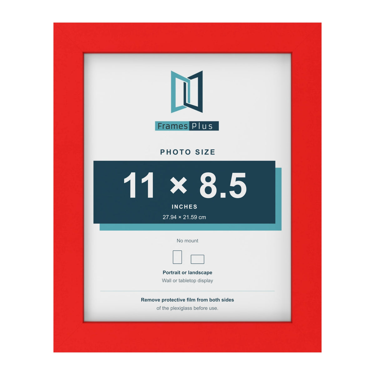 Red picture frame for an 11 x 8.5 inch photo
