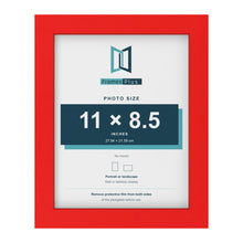 Red picture frame for an 11 x 8.5 inch photo