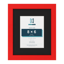 Red 12 x 10 inch picture frame with a black mount for an 8 x 6 inch photo