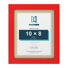 Red 12 x 10 inch picture frame with an ivory mount for a 10 x 8 inch photo
