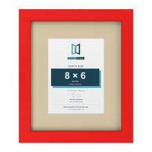 Red 12 x 10 inch picture frame with an ivory mount for an 8 x 6 inch photo