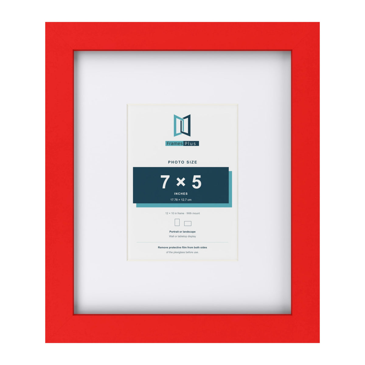 Red 12 x 10 inch picture frame with a white mount for a 7 x 5 inch photo