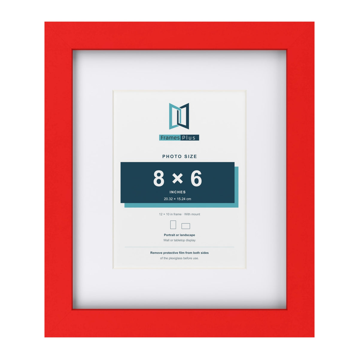 Red 12 x 10 inch picture frame with a white mount for a 8 x 6 inch photo