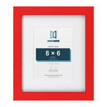 Red 12 x 10 inch picture frame with a white mount for a 8 x 6 inch photo