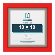 Red 12 x 12 inch picture frame with a Dawn Grey mount for a 10 x 10 inch photo