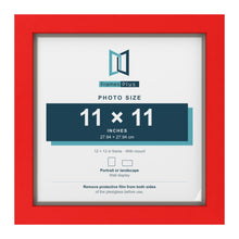 Red 12 x 12 inch picture frame with a Dawn Grey mount for an 11 x 11 inch photo