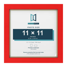 Red 12 x 12 inch picture frame with an ivory mount for an 11 x 11 inch photo