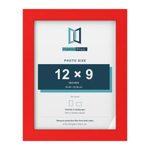 Red picture frame for a 12 x 9 inch photo