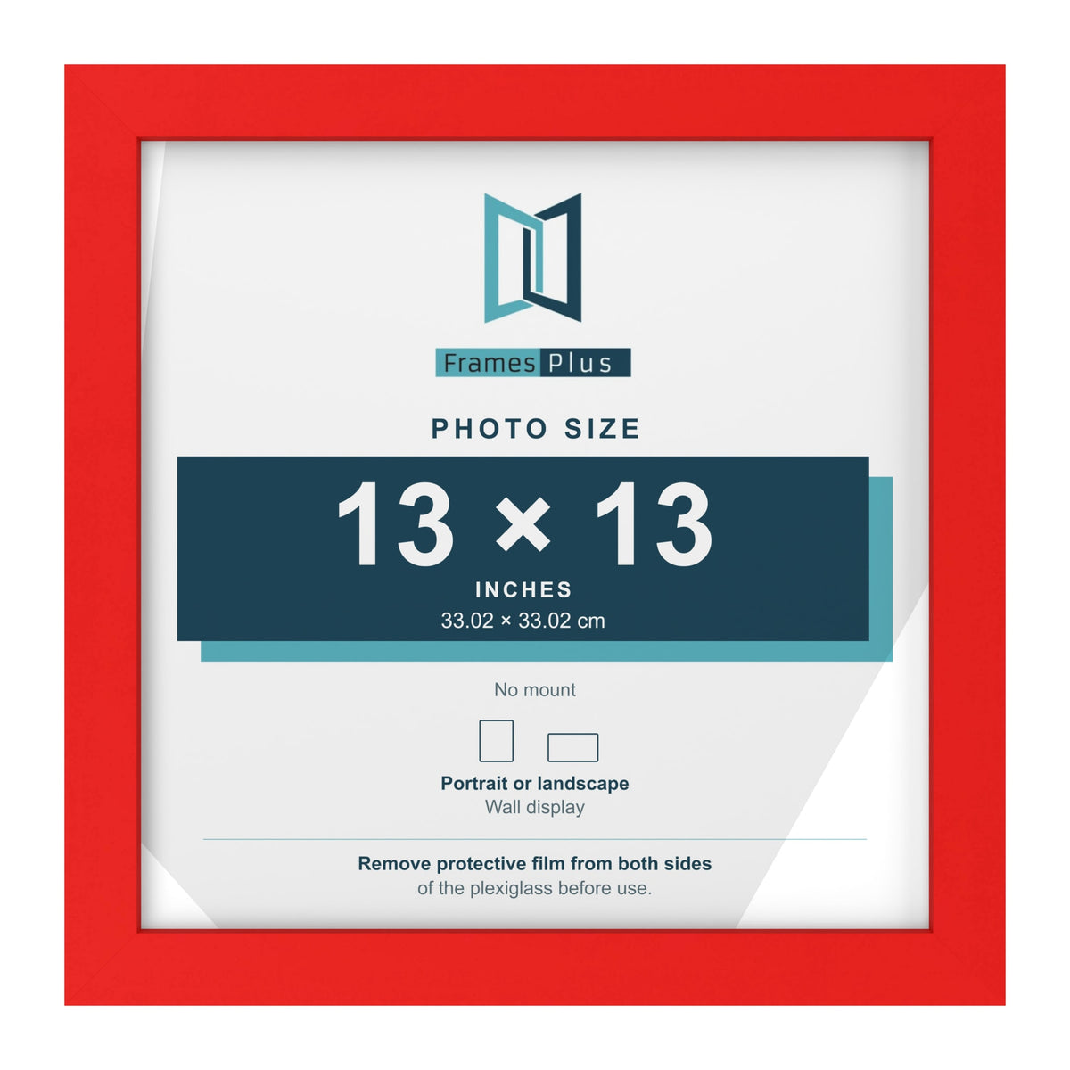 Red picture frame for a 13 x 13 inch photo