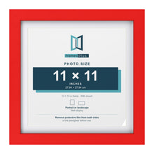 Red 13 x 13 inch picture frame with a white mount for a 11 x 11 inch photo