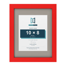 Red 14 x 11 inch picture frame with a Dawn Grey mount for a 10 x 8 inch photo