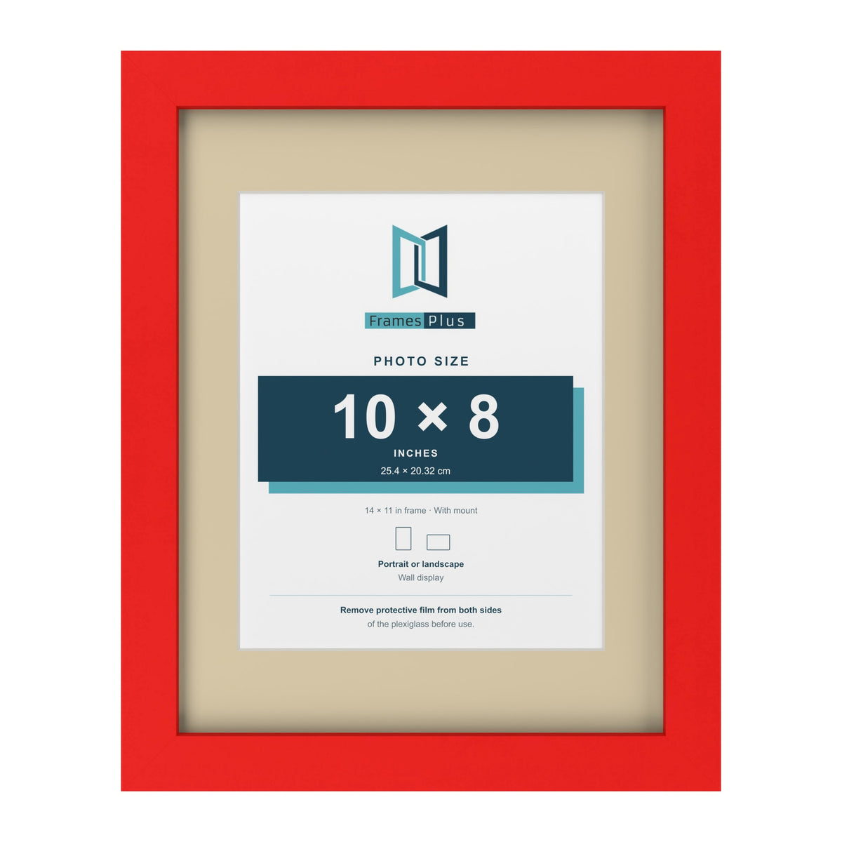 Red 14 x 11 inch picture frame with an ivory mount for a 10 x 8 inch photo