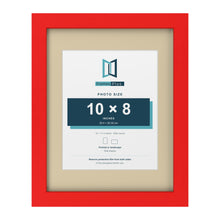Red 14 x 11 inch picture frame with an ivory mount for a 10 x 8 inch photo