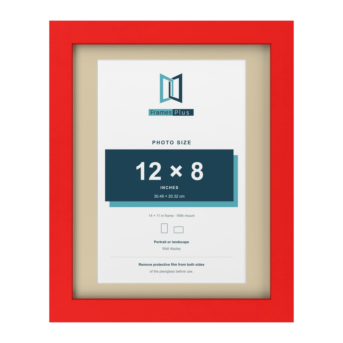 Red 14 x 11 inch picture frame with an ivory mount for a 12 x 8 inch photo