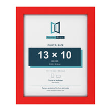 Red 14 x 11 inch picture frame with a white mount for a 13 x 10 inch photo