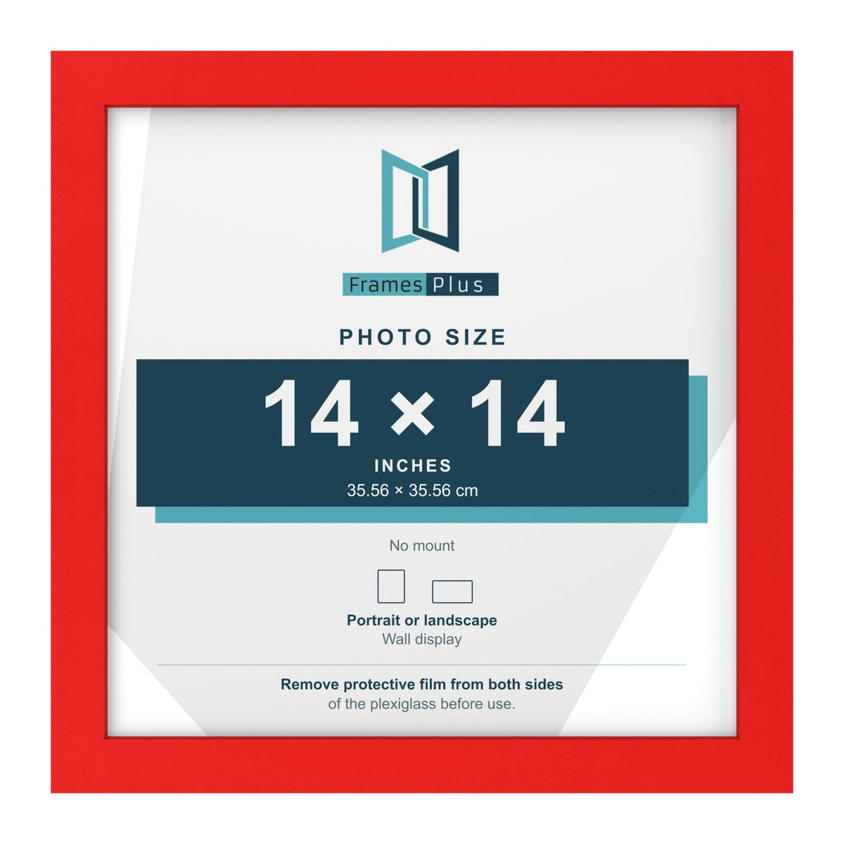 Red picture frame for a 14 x 14 inch photo