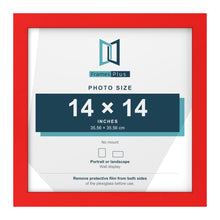 Red picture frame for a 14 x 14 inch photo