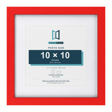 Red 14 x 14 inch picture frame with a white mount for a 10 x 10 inch photo