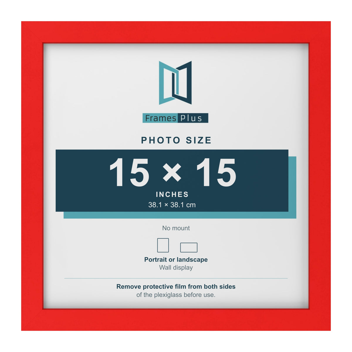 Red picture frame for a 15 x 15 inch photo