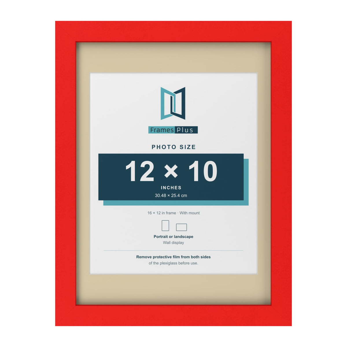 Red 16 x 12 inch picture frame with an ivory mount for a 12 x 10 inch photo