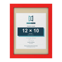 Red 16 x 12 inch picture frame with an ivory mount for a 12 x 10 inch photo