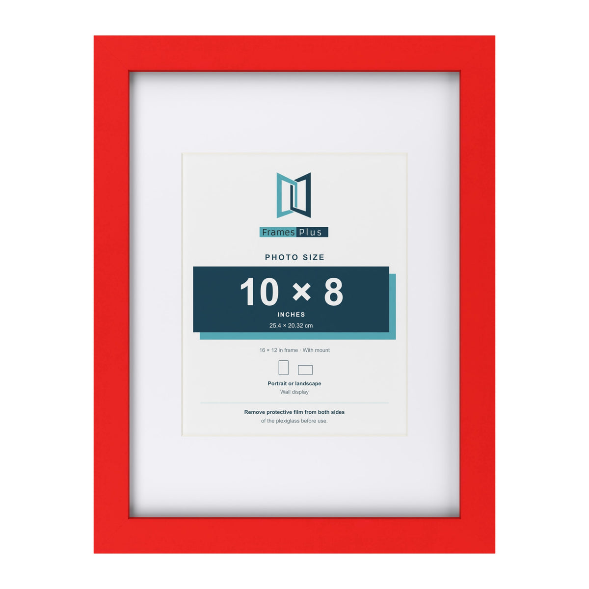 Red 16 x 12 inch picture frame with a white mount for a 10 x 8 inch photo